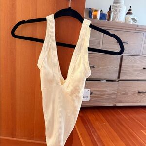 Free people Elegant Cream Women's Bodysuit